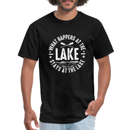 What Happens At The Lake, Stays At The Lake T-Shirt - black