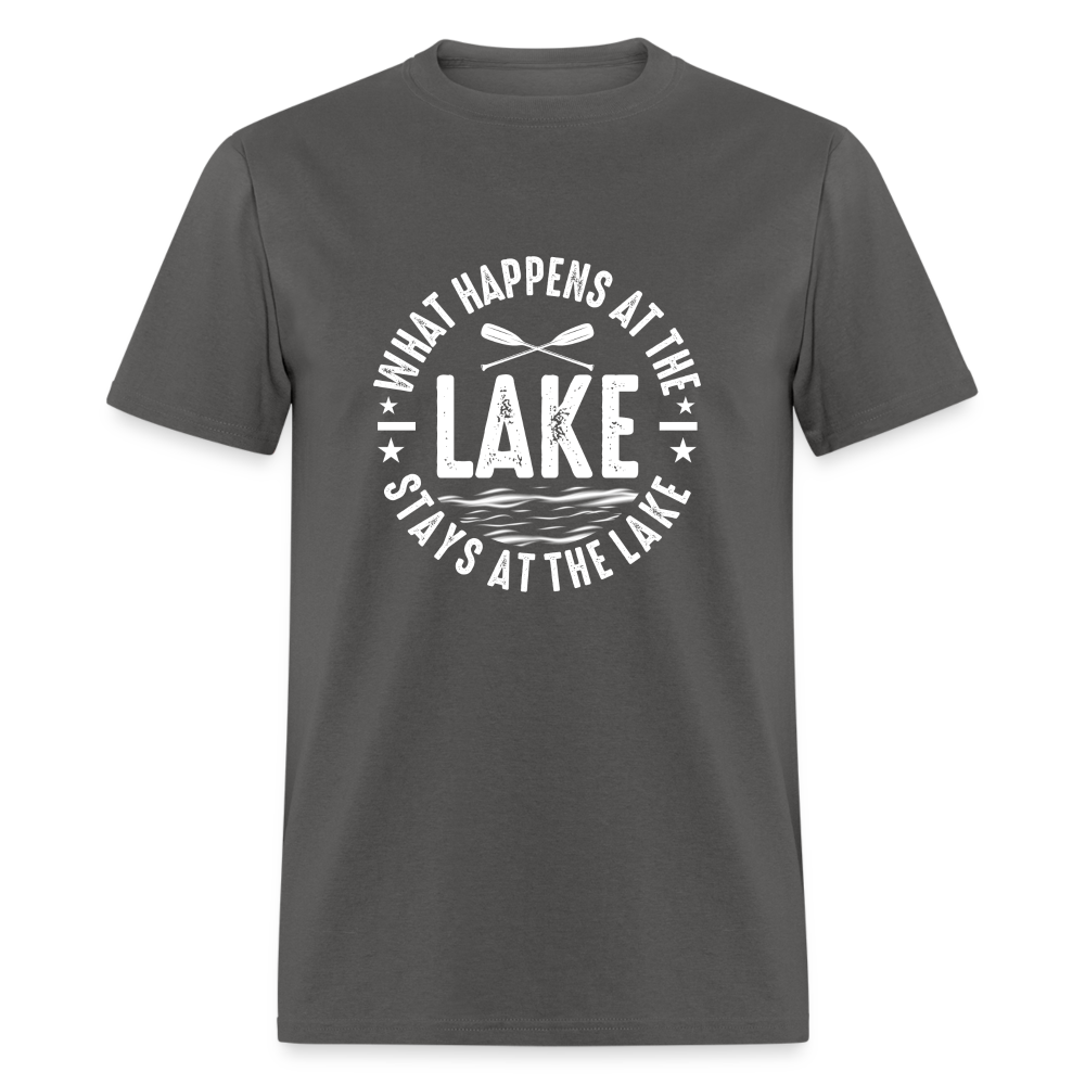 What Happens At The Lake, Stays At The Lake T-Shirt - charcoal