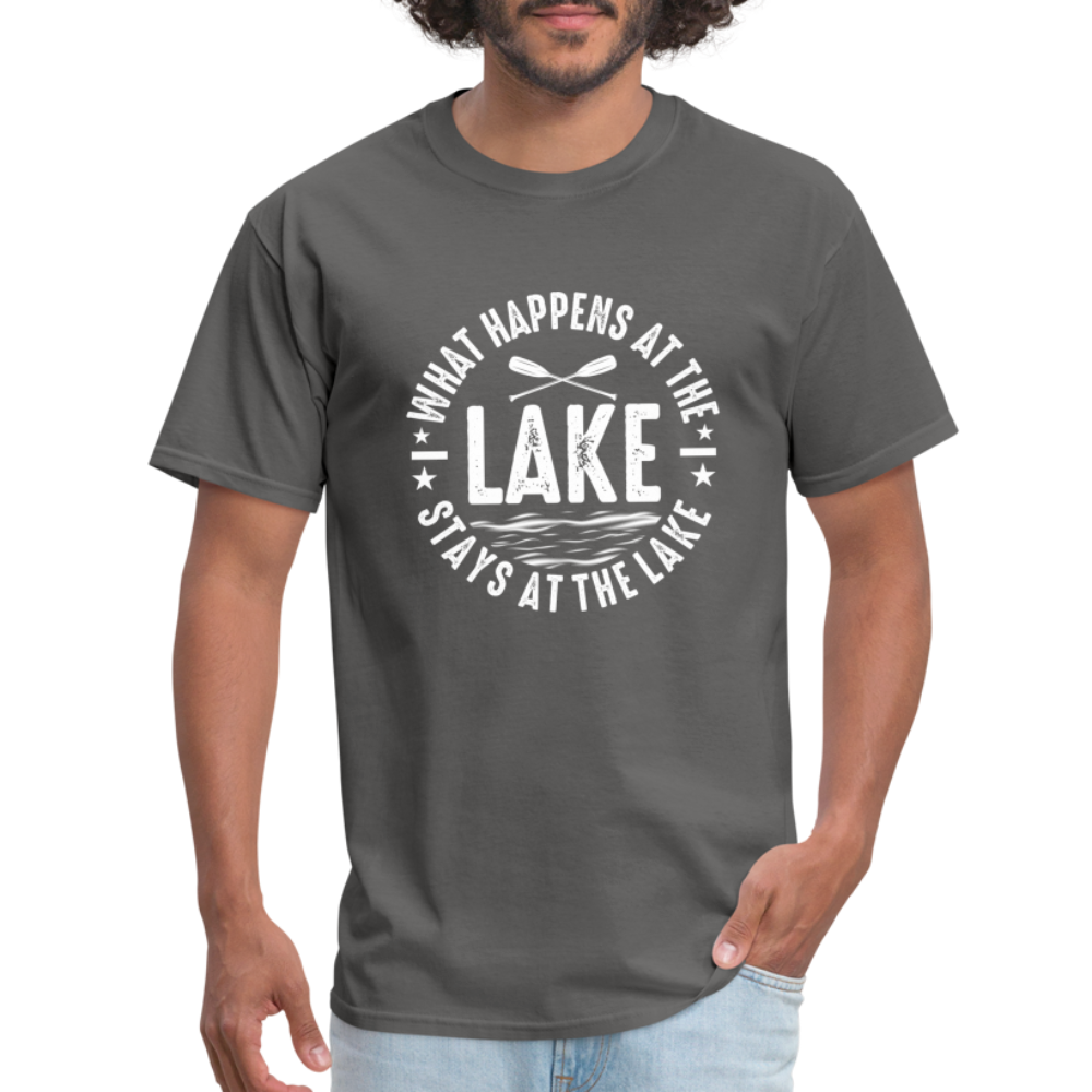 What Happens At The Lake, Stays At The Lake T-Shirt - charcoal