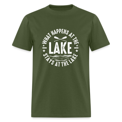 What Happens At The Lake, Stays At The Lake T-Shirt - military green