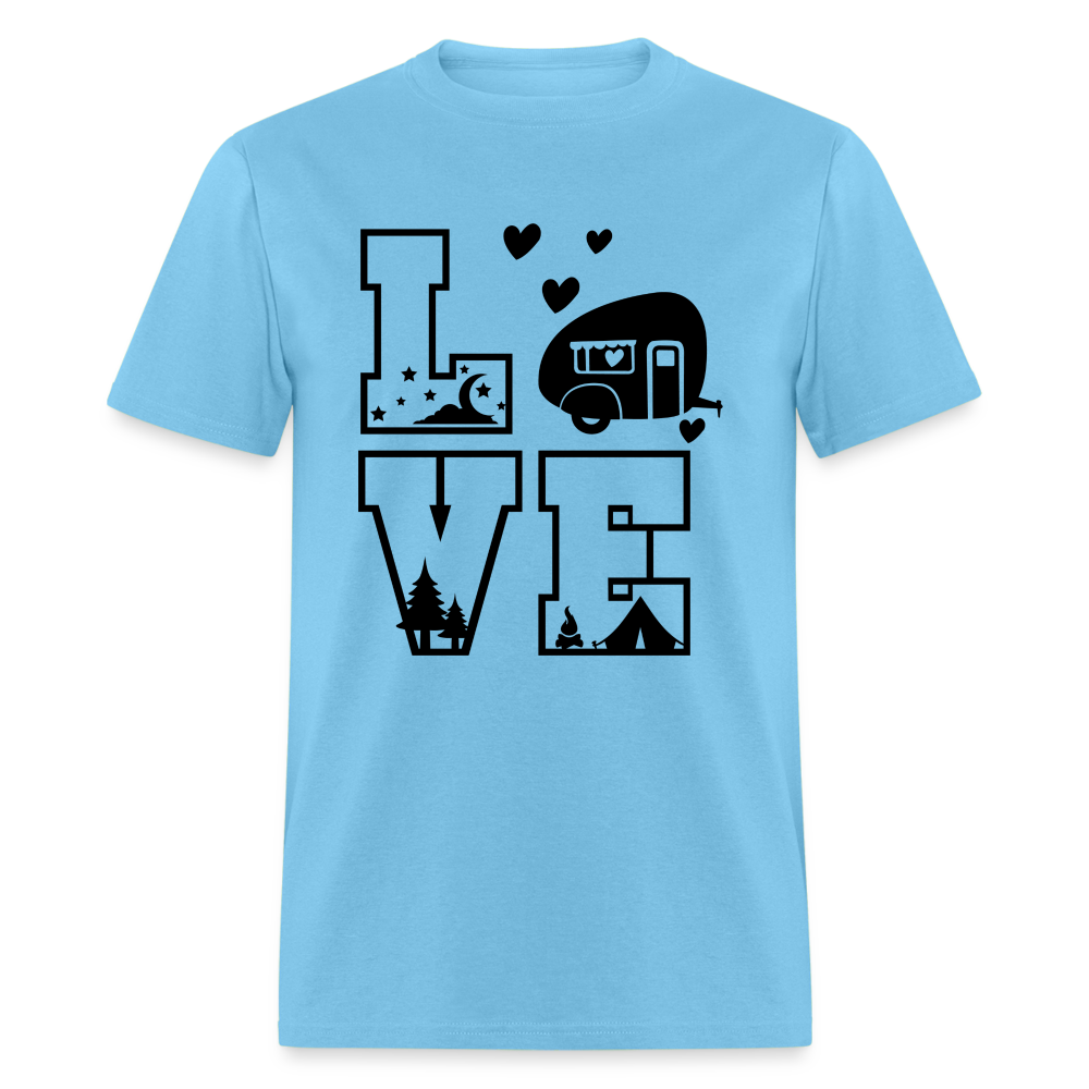 LOVE Camping T-Shirt - aquatic blue