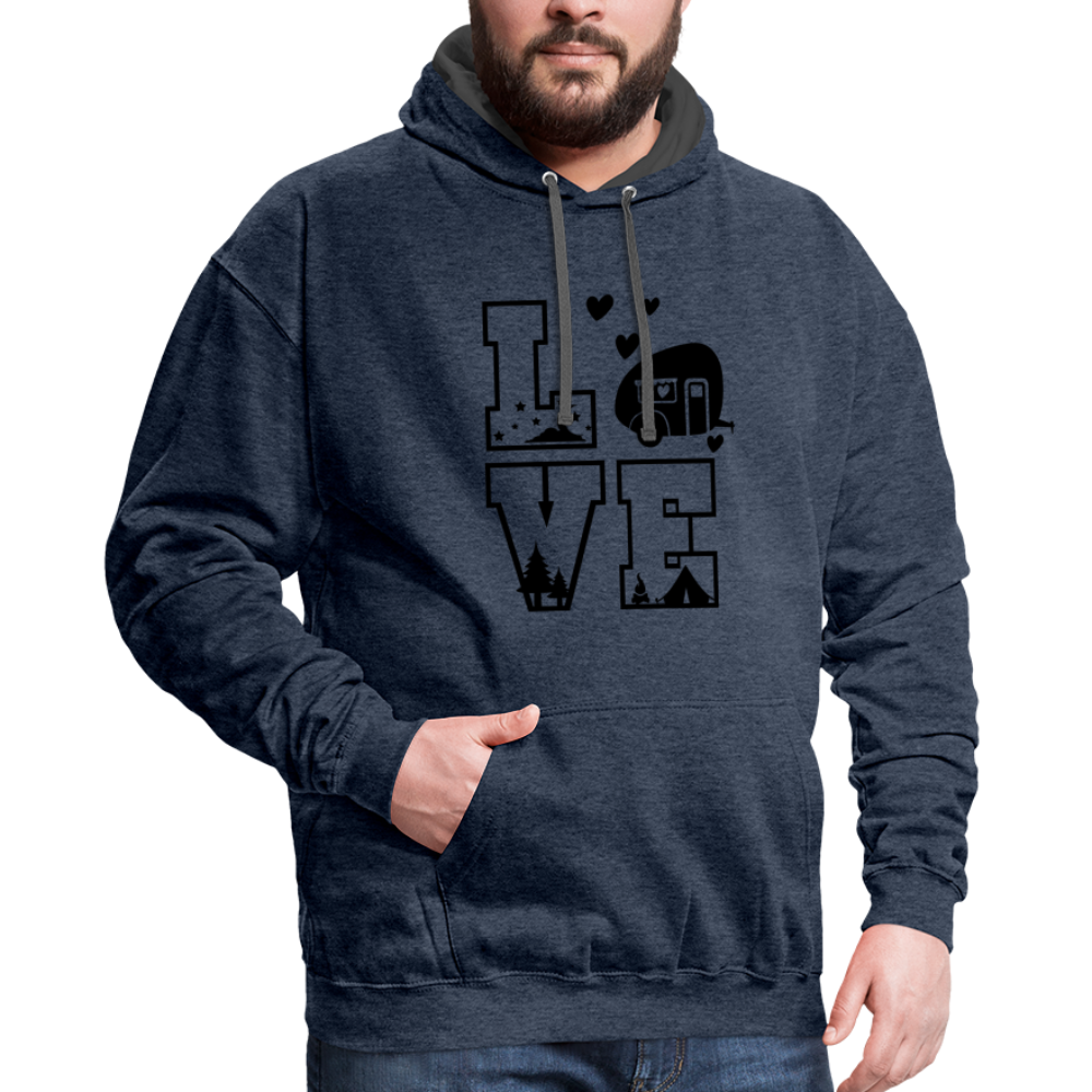 Love Camping Hoodie - indigo heather/asphalt
