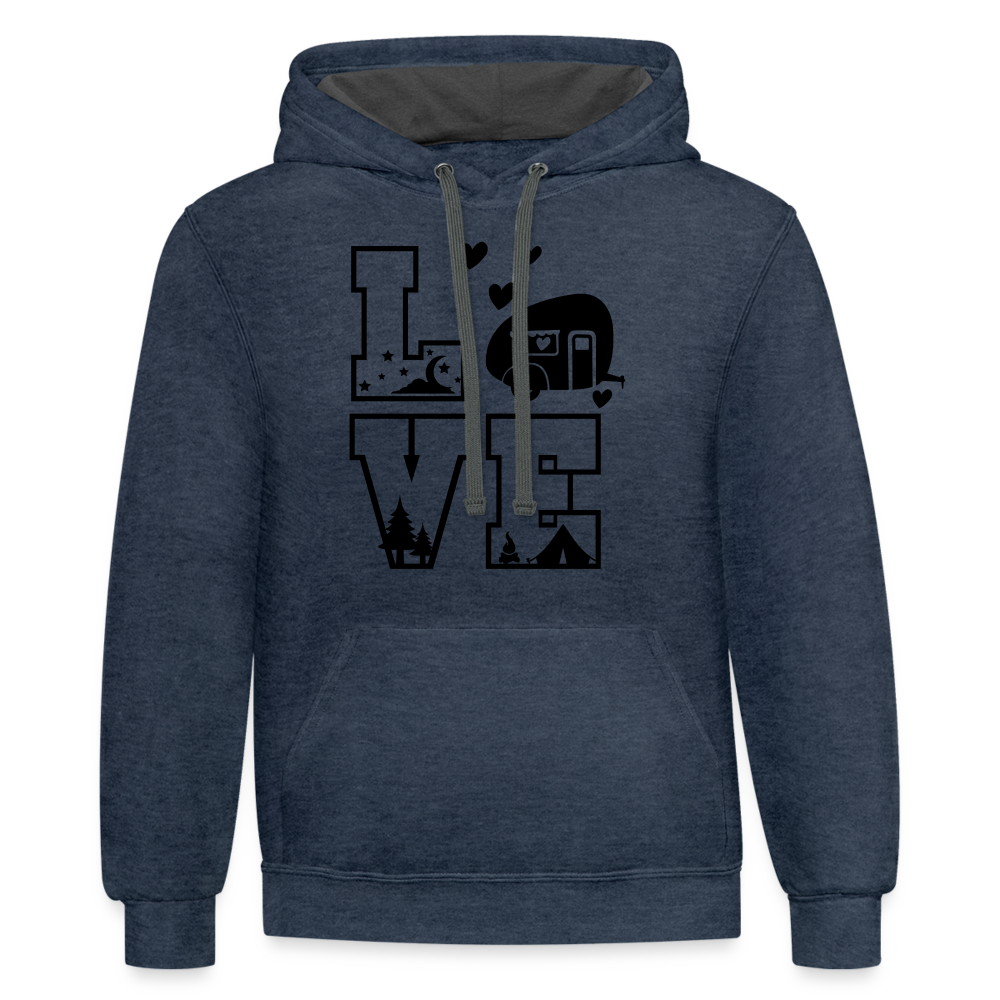 Love Camping Hoodie - indigo heather/asphalt