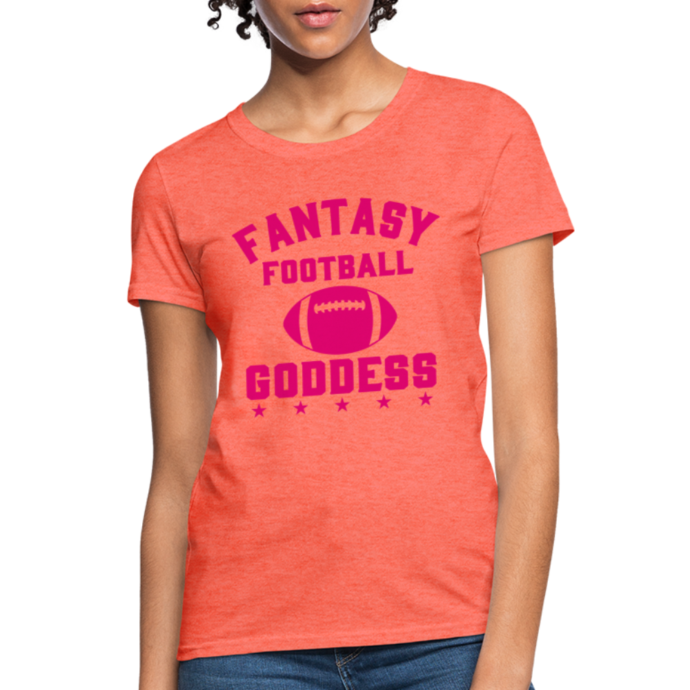 Fantasy Football Goddess T-Shirt - heather coral