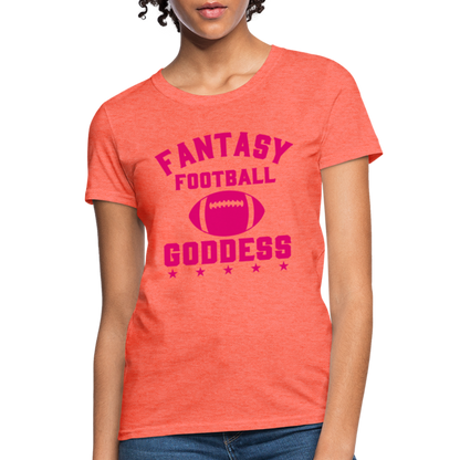 Fantasy Football Goddess T-Shirt - heather coral