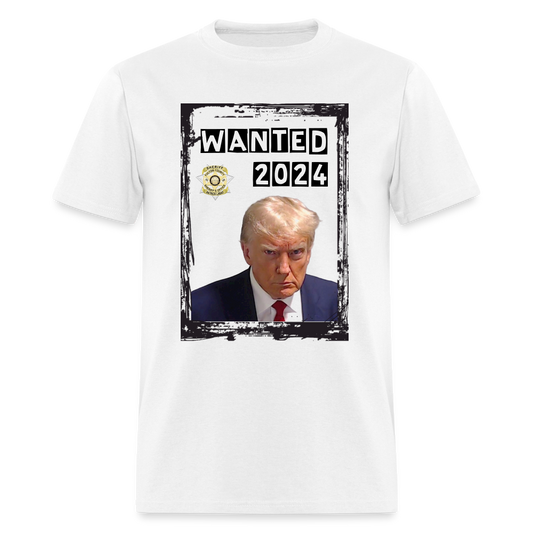 Trump Mugshot T-Shirt Wanted 2024 - white