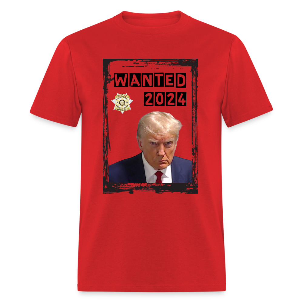 Trump Mugshot T-Shirt Wanted 2024 - red