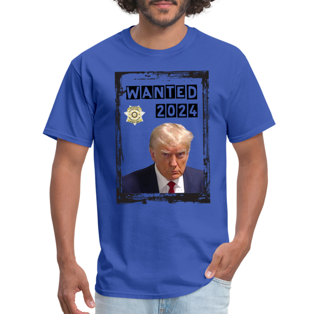 Trump Mugshot T-Shirt Wanted 2024 - royal blue