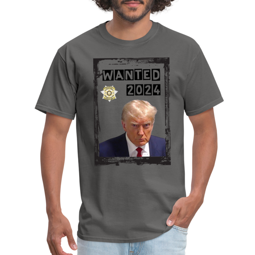 Trump Mugshot T-Shirt Wanted 2024 - charcoal