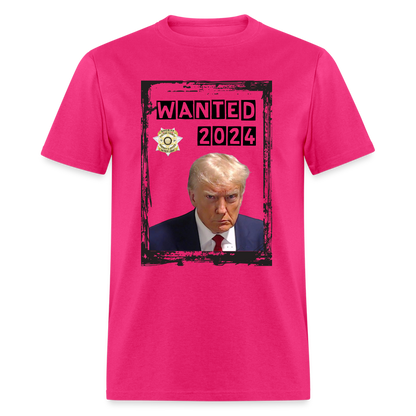 Trump Mugshot T-Shirt Wanted 2024 - fuchsia