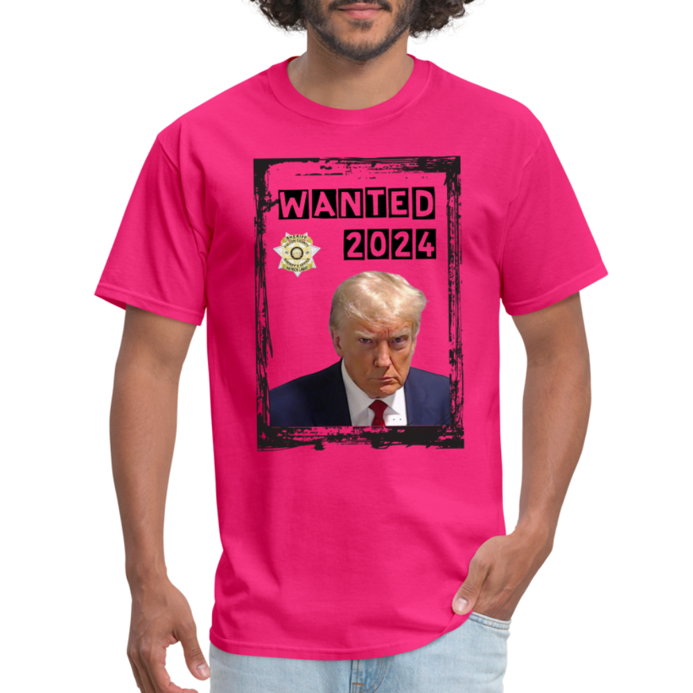 Trump Mugshot T-Shirt Wanted 2024 - fuchsia