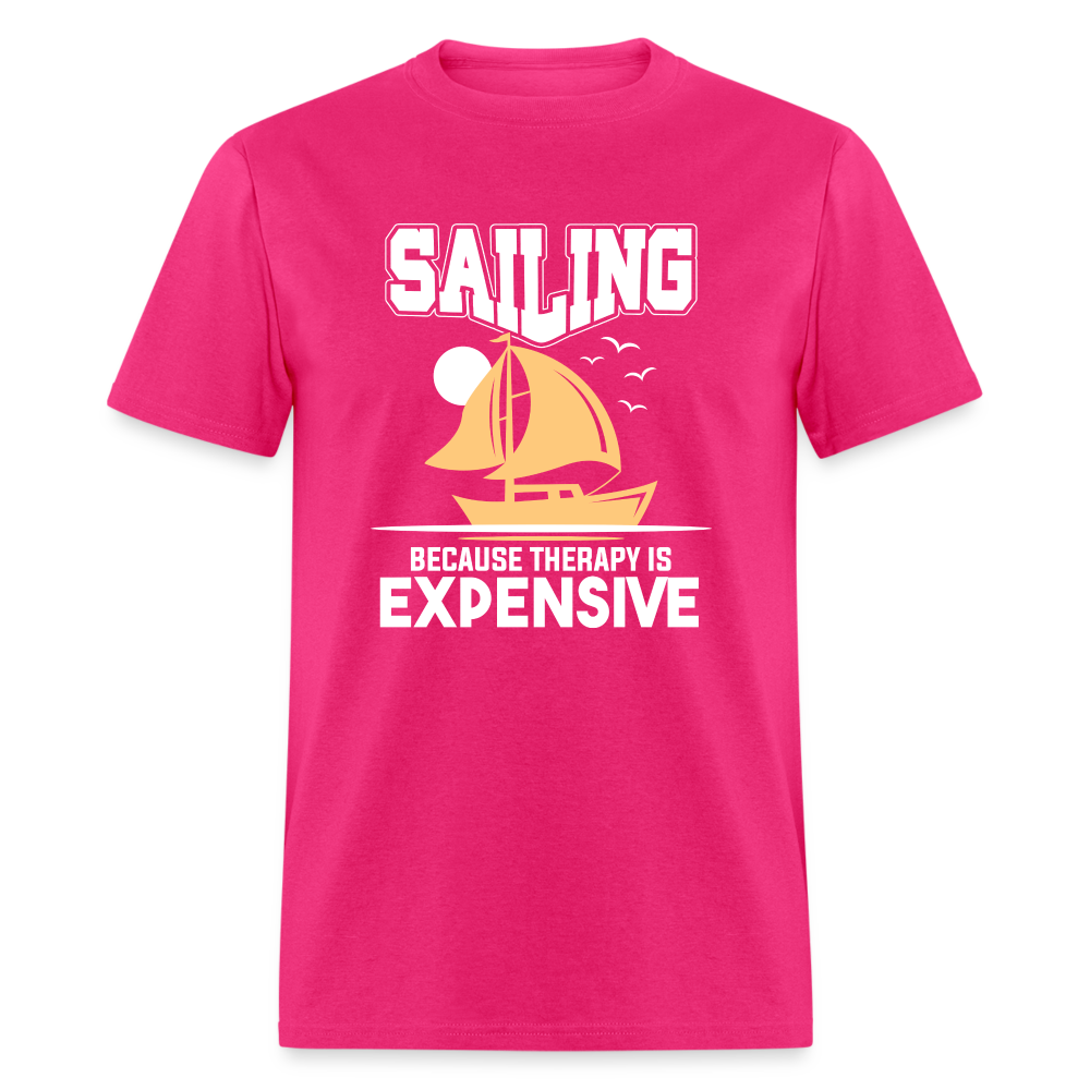 Sailing Because Therapy is Expensive T-Shirt - fuchsia