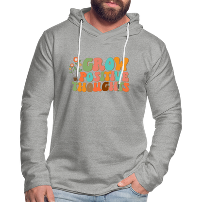 Grow Positive Thoughts Lightweight Terry Hoodie - heather gray