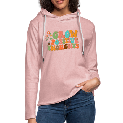 Grow Positive Thoughts Lightweight Terry Hoodie - cream heather pink