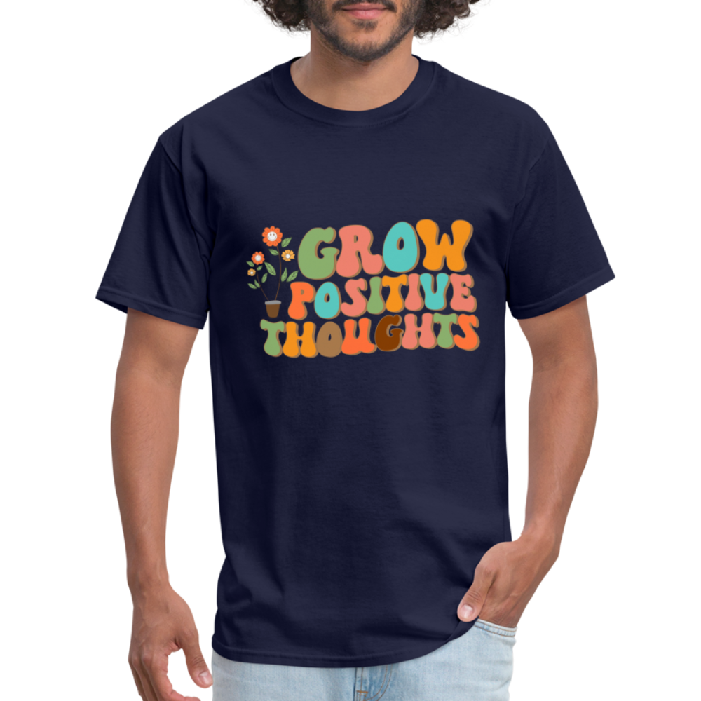 Grow Positive Thoughts T-Shirt - navy