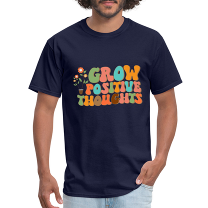 Grow Positive Thoughts T-Shirt - navy