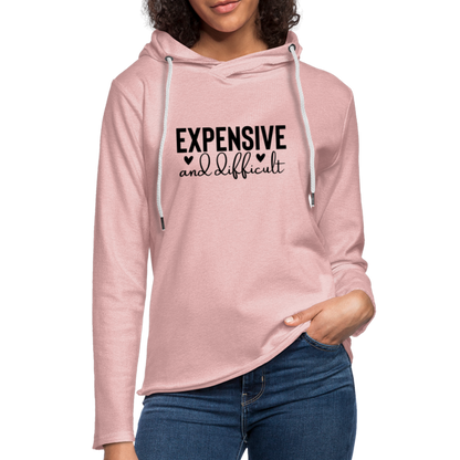 Expensive and Difficult Lightweight Terry Hoodie - cream heather pink