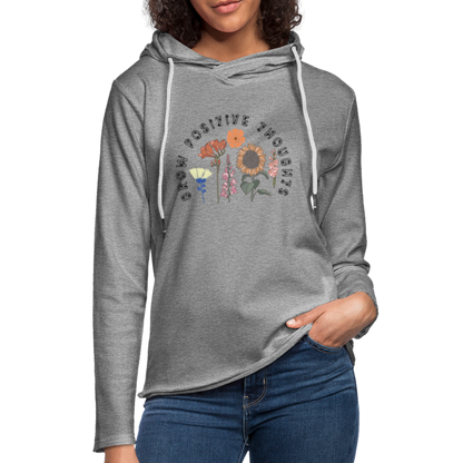 Grow Positive Thoughts Lightweight Terry Hoodie - heather gray