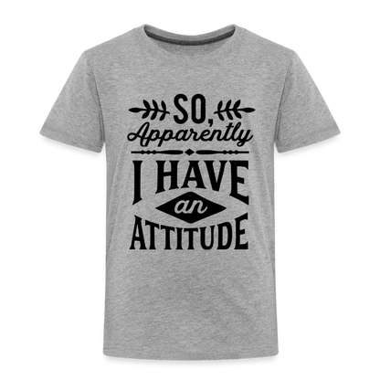 So Apparently I Have An Attitude Toddler Premium T-Shirt - heather gray