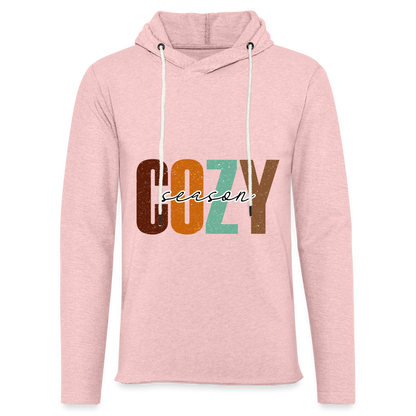 Cozy Season Lightweight Terry Hoodie - cream heather pink