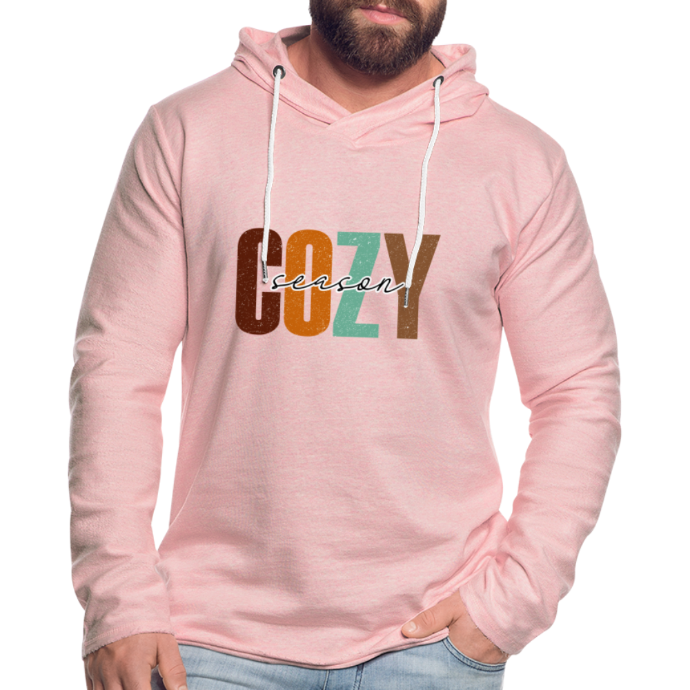 Cozy Season Lightweight Terry Hoodie - cream heather pink
