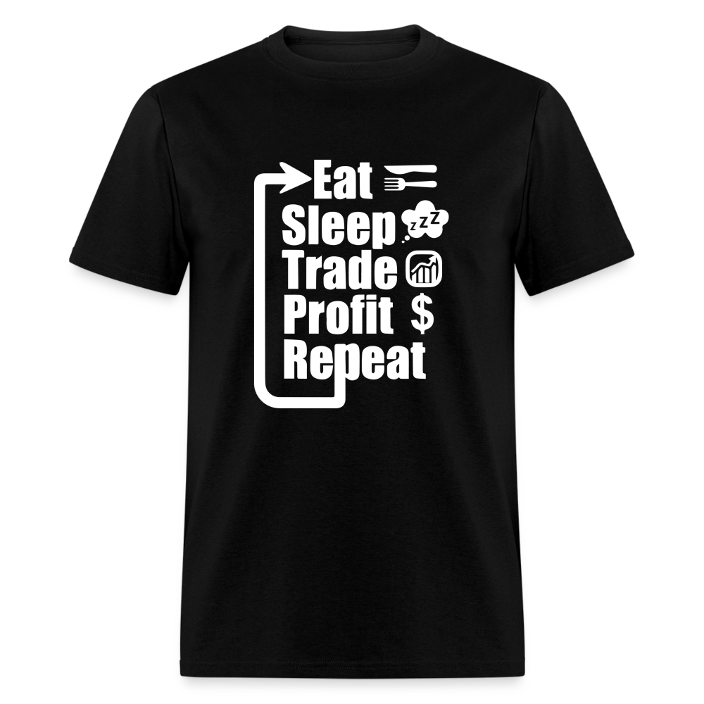 Eat Sleep Trade Profit Repeat T-Shirt - black