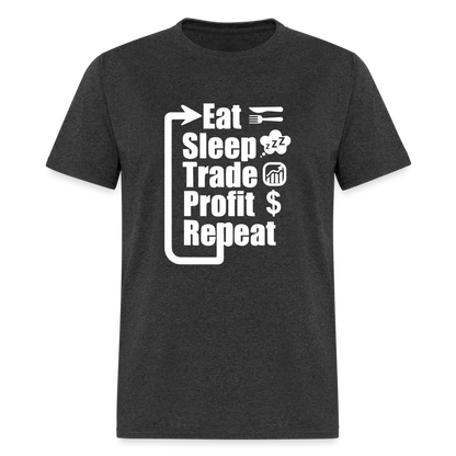 Eat Sleep Trade Profit Repeat T-Shirt - heather black