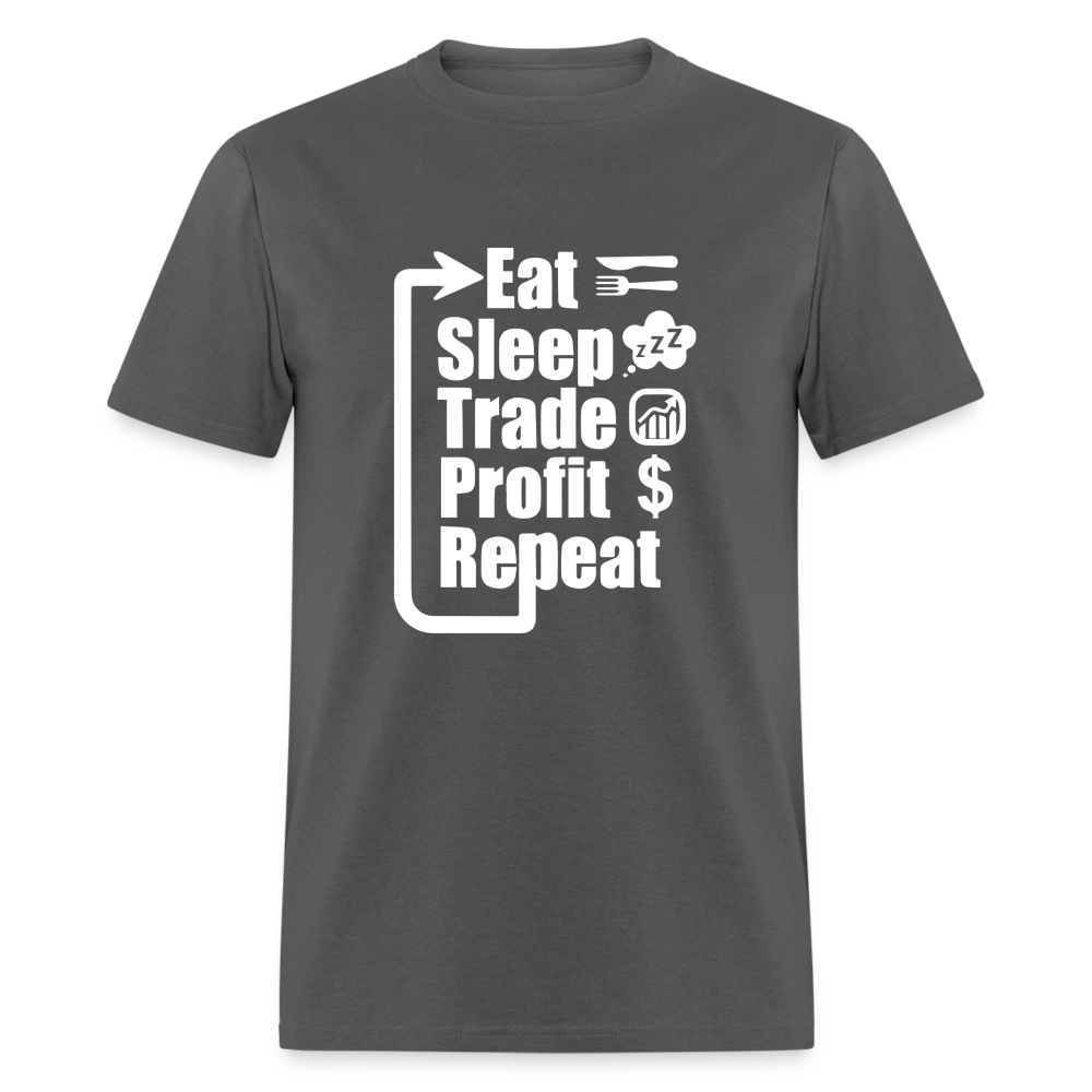 Eat Sleep Trade Profit Repeat T-Shirt - charcoal