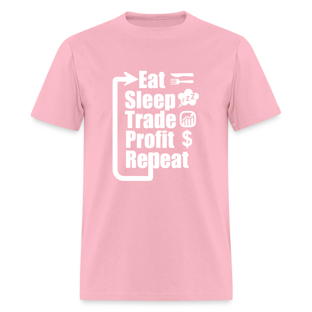 Eat Sleep Trade Profit Repeat T-Shirt - pink