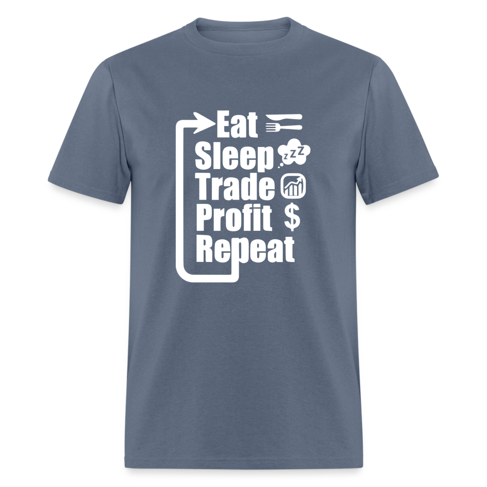 Eat Sleep Trade Profit Repeat T-Shirt - denim