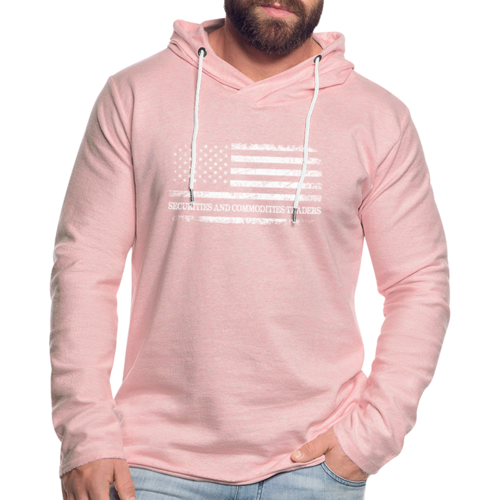 Securities and Commodities Trader Lightweight Terry Hoodie - cream heather pink