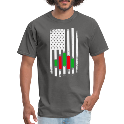 Candlestick Flag T-Shirt - charcoal
