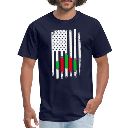 Candlestick Flag T-Shirt - navy