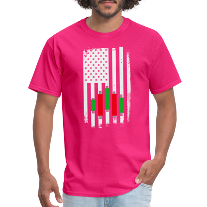 Candlestick Flag T-Shirt - fuchsia
