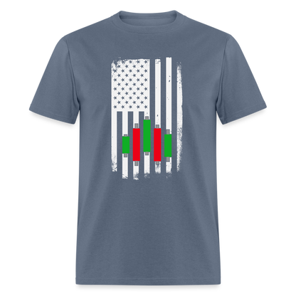 Candlestick Flag T-Shirt - denim