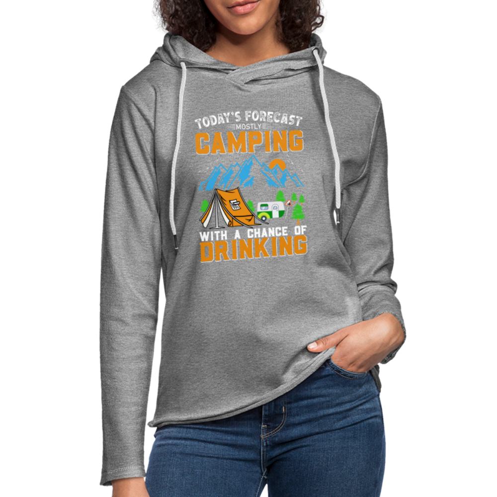 Camping with a Chance of Drinking Lightweight Terry Hoodie - heather gray