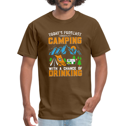 Camping With A Chance Of Drinking T-Shirt - brown