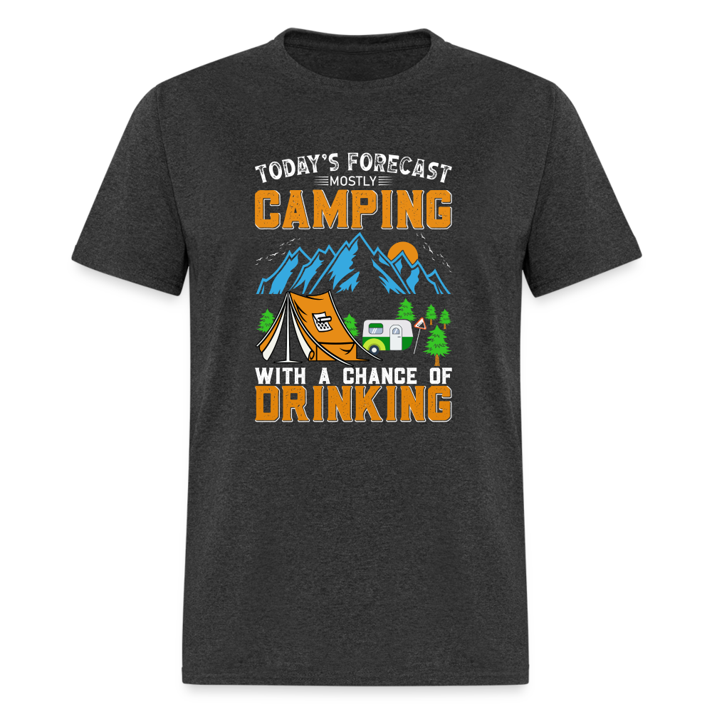 Camping With A Chance Of Drinking T-Shirt - heather black