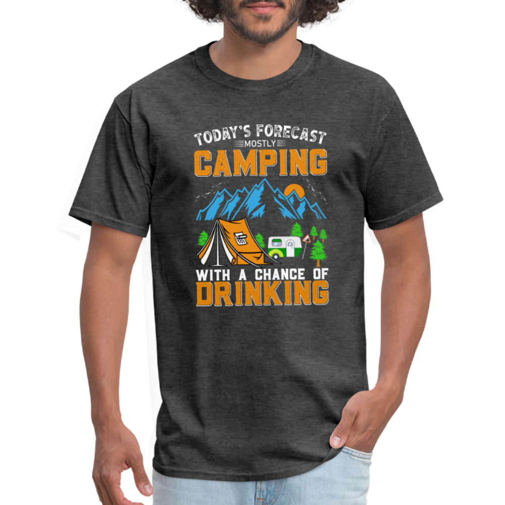Camping With A Chance Of Drinking T-Shirt - heather black