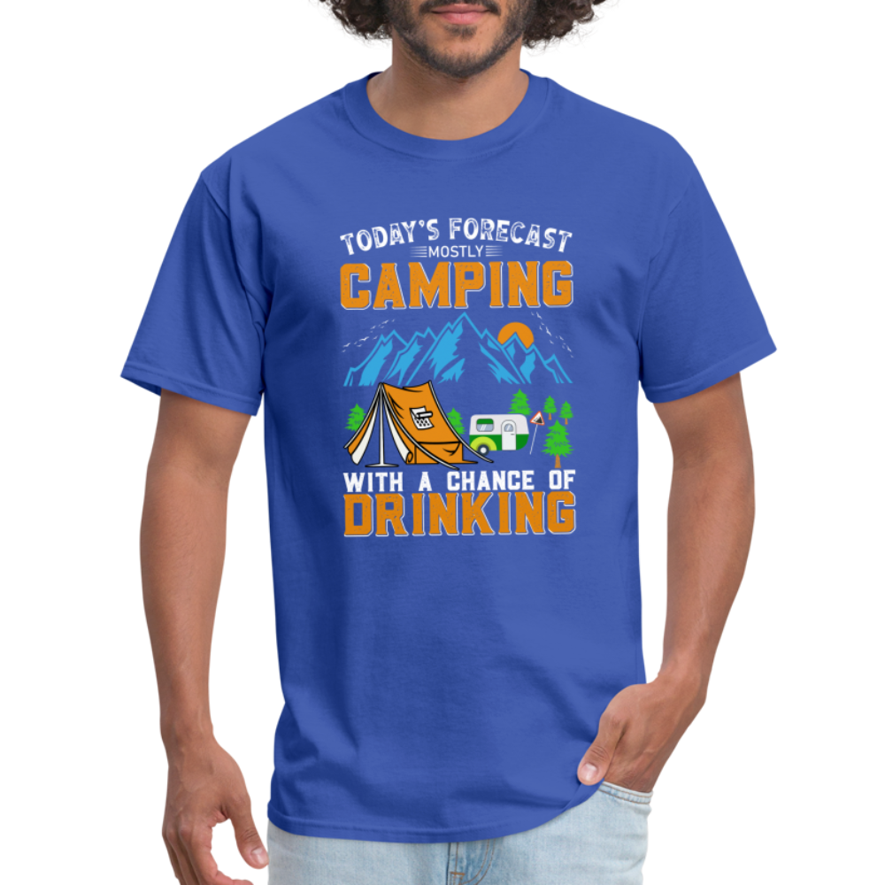 Camping With A Chance Of Drinking T-Shirt - royal blue