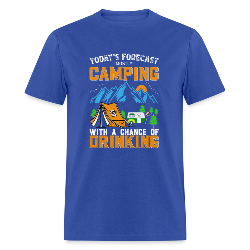 Camping With A Chance Of Drinking T-Shirt - royal blue