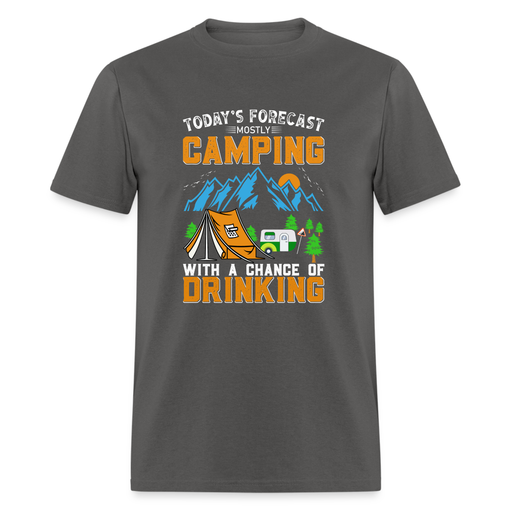 Camping With A Chance Of Drinking T-Shirt - charcoal