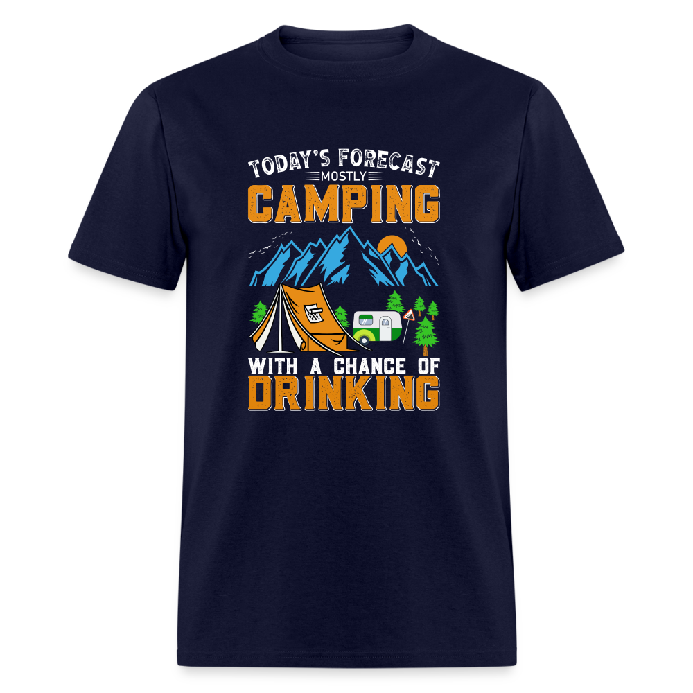 Camping With A Chance Of Drinking T-Shirt - navy
