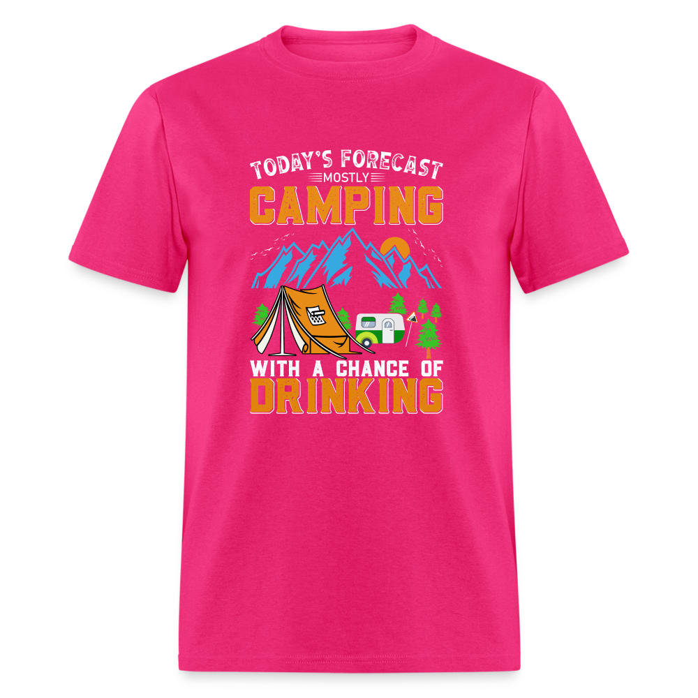 Camping With A Chance Of Drinking T-Shirt - fuchsia
