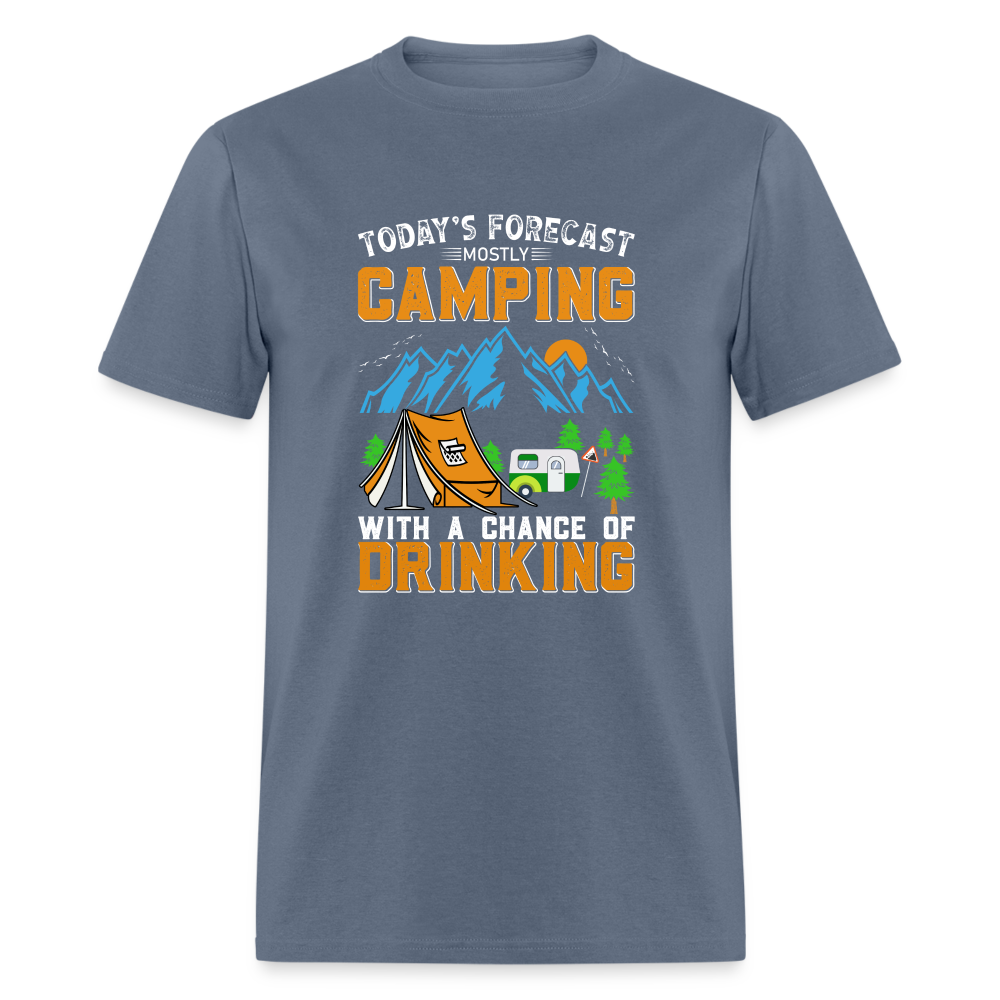 Camping With A Chance Of Drinking T-Shirt - denim