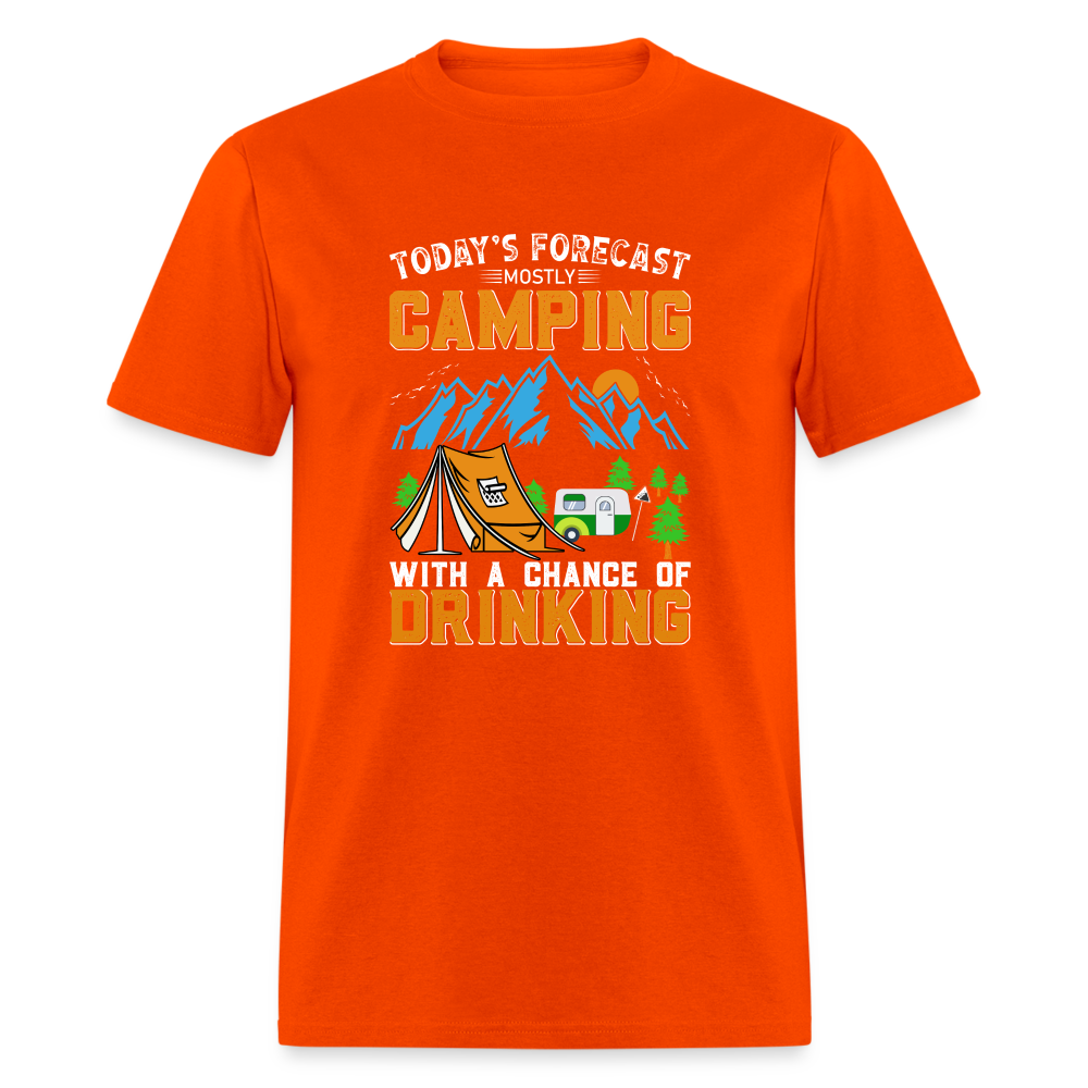 Camping With A Chance Of Drinking T-Shirt - orange