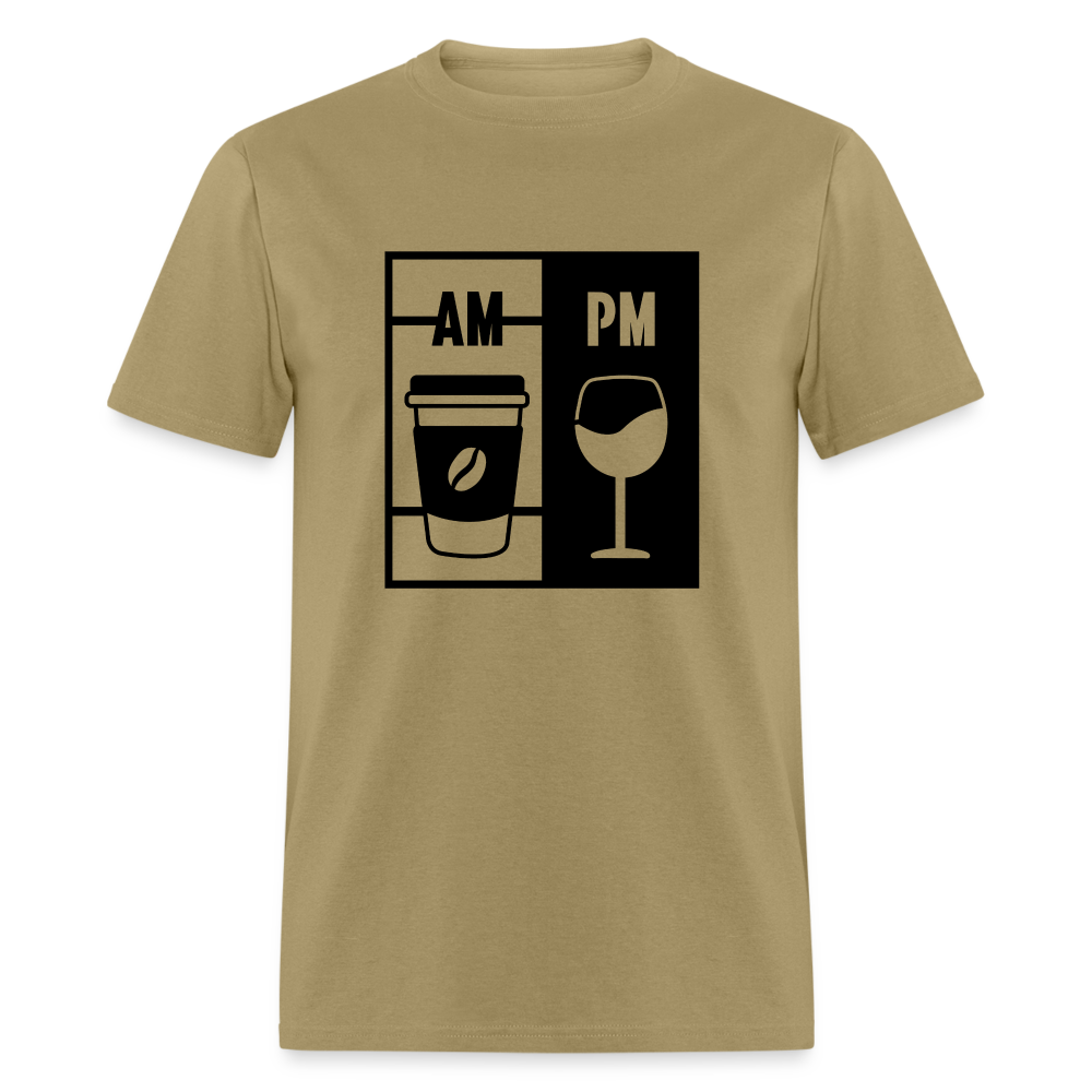 Coffee AM, Wine PM T-Shirt - khaki