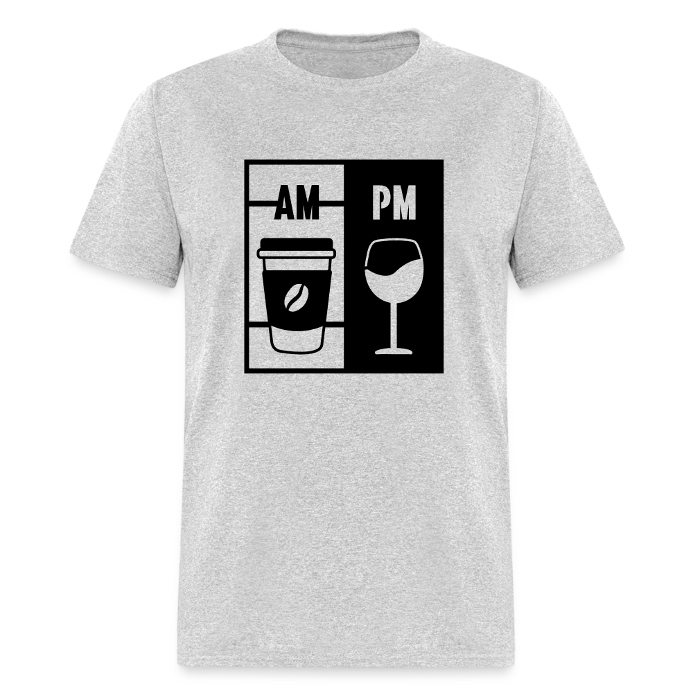 Coffee AM, Wine PM T-Shirt - heather gray