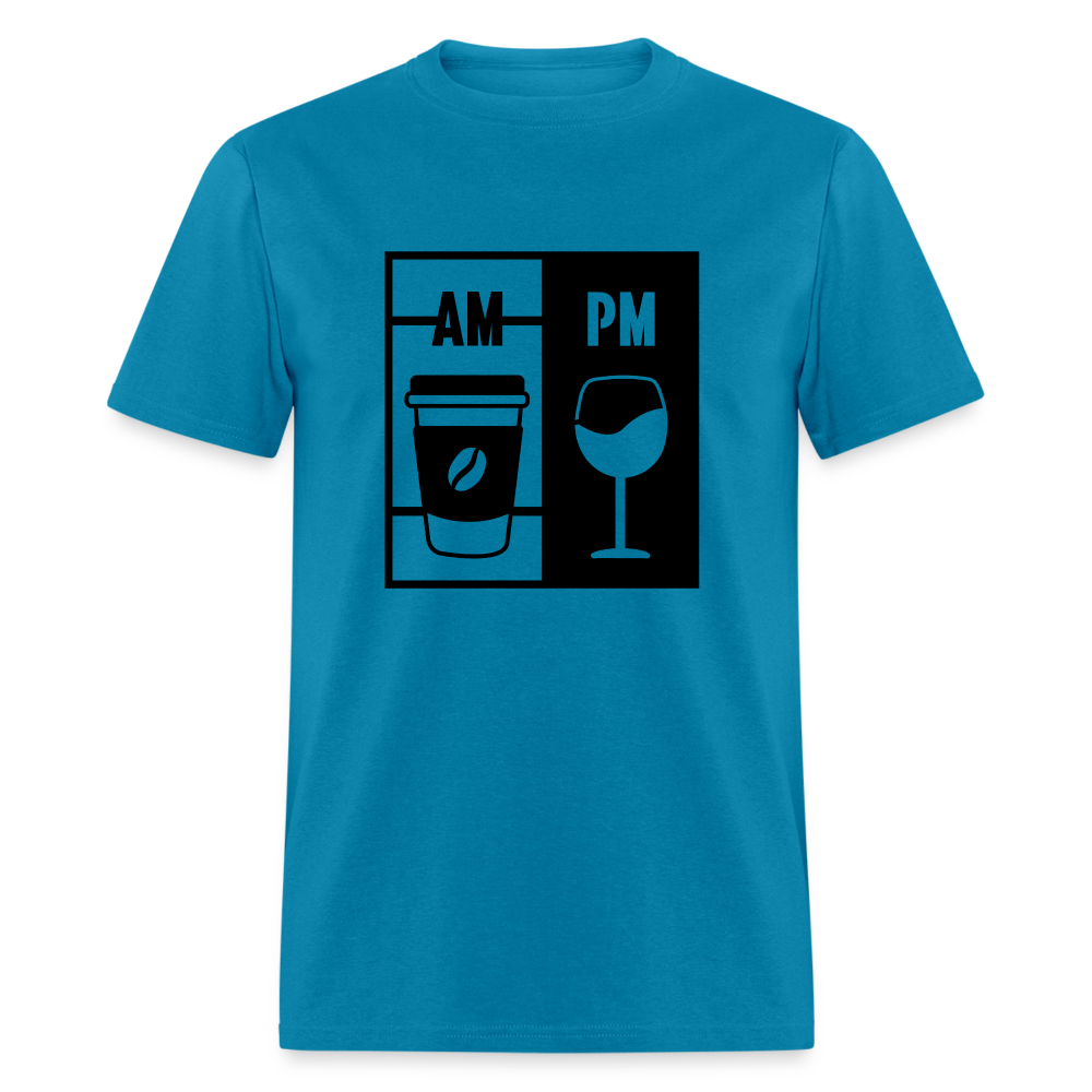 Coffee AM, Wine PM T-Shirt - turquoise