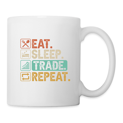 Eat Sleep Trade Repeat Coffee Mug - white